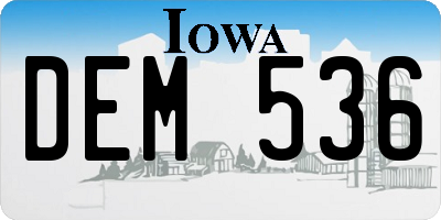 IA license plate DEM536