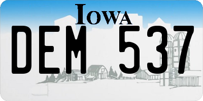 IA license plate DEM537