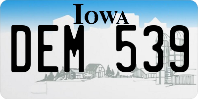 IA license plate DEM539
