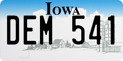 IA license plate DEM541