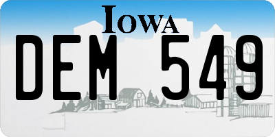 IA license plate DEM549