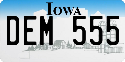 IA license plate DEM555
