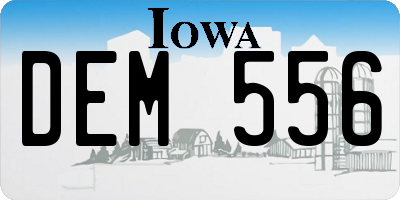 IA license plate DEM556