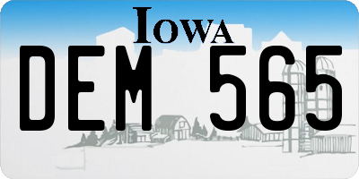 IA license plate DEM565