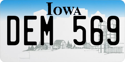 IA license plate DEM569