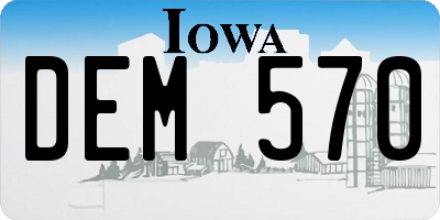 IA license plate DEM570