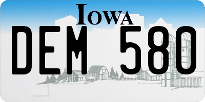 IA license plate DEM580
