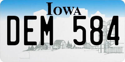 IA license plate DEM584