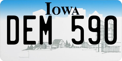 IA license plate DEM590