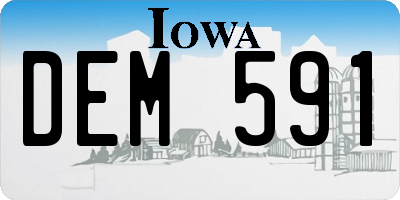 IA license plate DEM591