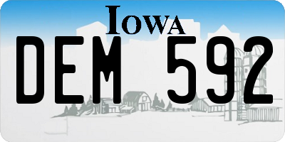 IA license plate DEM592