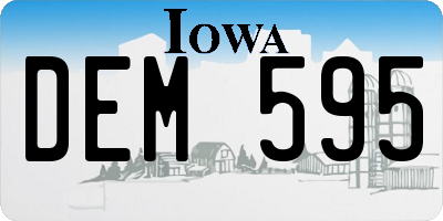 IA license plate DEM595