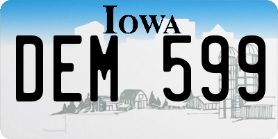 IA license plate DEM599