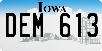 IA license plate DEM613
