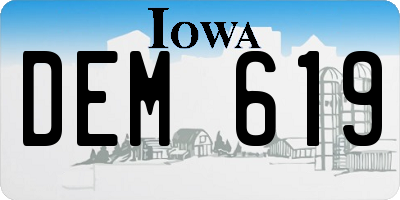 IA license plate DEM619