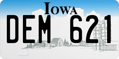 IA license plate DEM621
