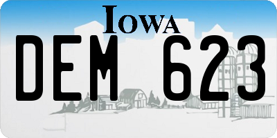 IA license plate DEM623