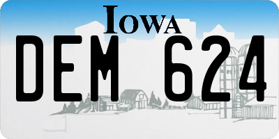 IA license plate DEM624