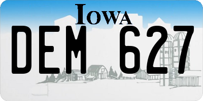 IA license plate DEM627
