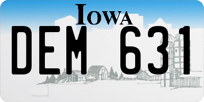 IA license plate DEM631
