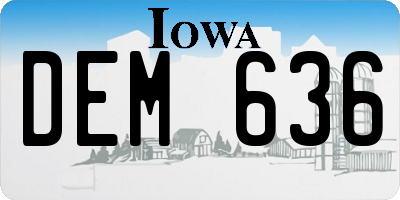 IA license plate DEM636