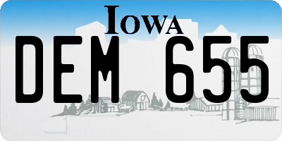 IA license plate DEM655