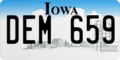IA license plate DEM659
