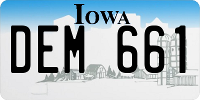 IA license plate DEM661