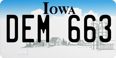 IA license plate DEM663