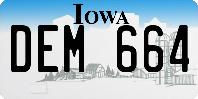 IA license plate DEM664