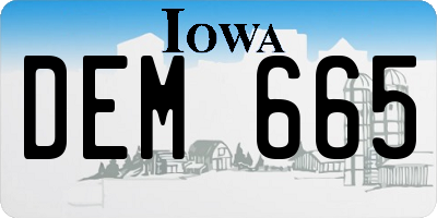 IA license plate DEM665
