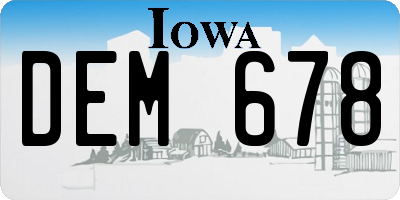 IA license plate DEM678