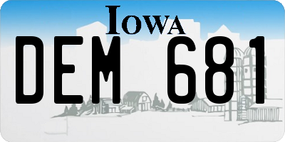 IA license plate DEM681