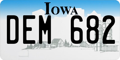 IA license plate DEM682