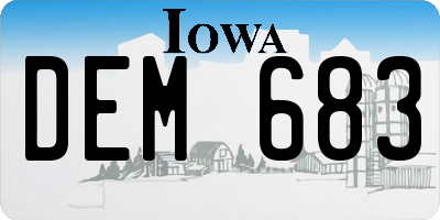 IA license plate DEM683