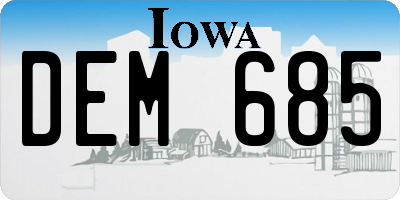 IA license plate DEM685
