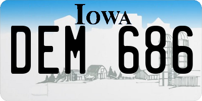 IA license plate DEM686