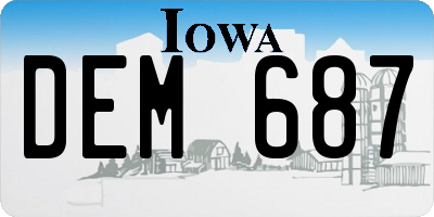 IA license plate DEM687