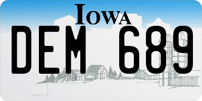 IA license plate DEM689
