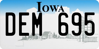 IA license plate DEM695