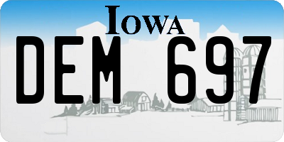 IA license plate DEM697
