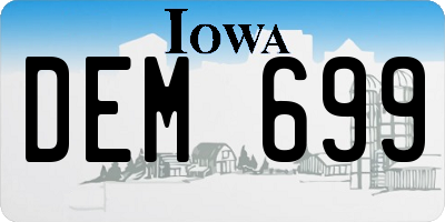 IA license plate DEM699