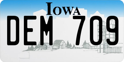 IA license plate DEM709