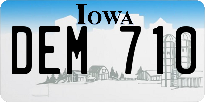 IA license plate DEM710