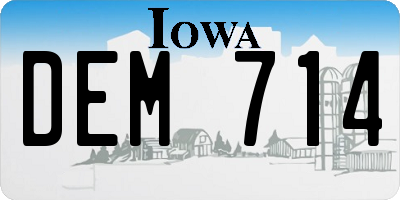IA license plate DEM714