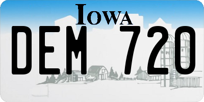 IA license plate DEM720