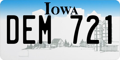 IA license plate DEM721