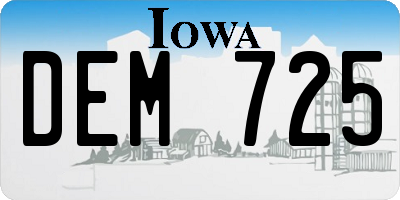 IA license plate DEM725