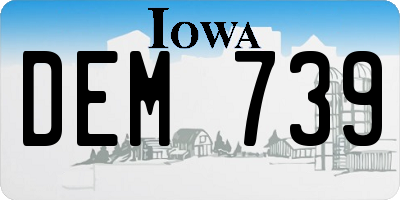 IA license plate DEM739