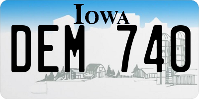 IA license plate DEM740